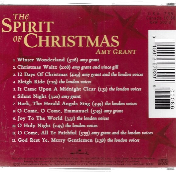 Amy Grant - The Spirit of Christmas [CD, Hallmark] - Picture 2 of 2